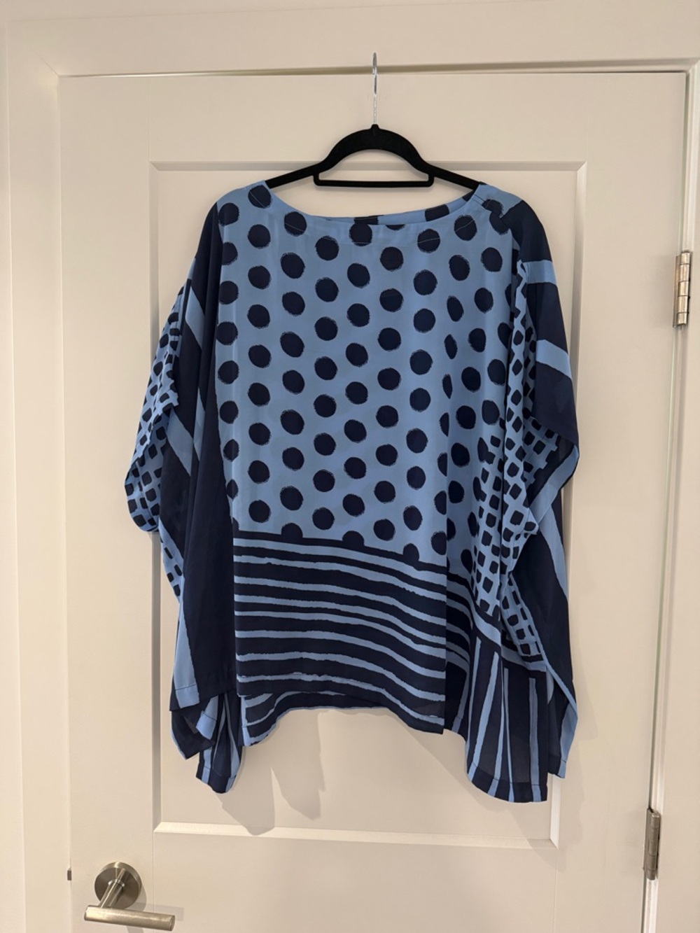 Chico's Blue Polka Dot Poncho